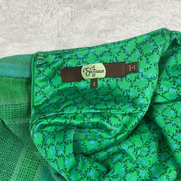 Eva Franco Anthro green striped waist button detail tween pencil skirt, 2 - Picture 9 of 9